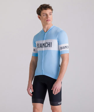 Santini Bianchi Retro Classic Fit Short Sleeve Jersey - Light Blue