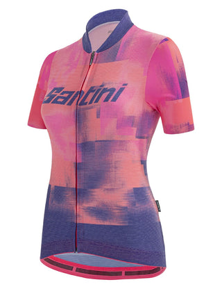 Santini Forza Indoor Training Women's Short Sleeve Jersey - Orange Purple