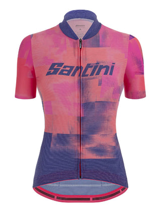 Santini Forza Indoor Training Women's Short Sleeve Jersey - Orange Purple