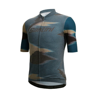 Santini Watt Men's Indoor Cycling Short Sleeve Jersey - Military Green