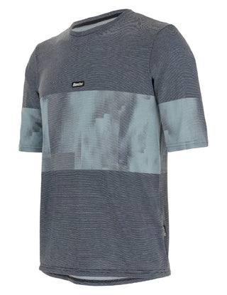 Santini Forza Indoor Training Tech Men's Short Sleeve T-Shirt - Blue Grey
