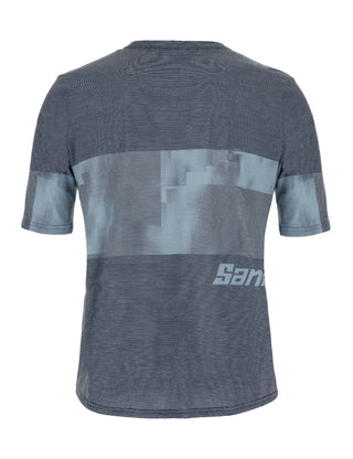 Santini Forza Indoor Training Tech Men's Short Sleeve T-Shirt - Blue Grey