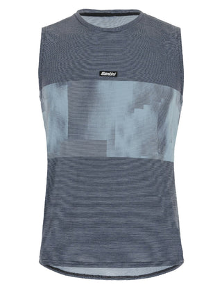 Santini Forza Indoor Train Sleeveless Tech Tee - Black/Grey