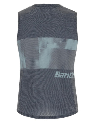 Santini Forza Indoor Train Sleeveless Tech Tee - Black/Grey