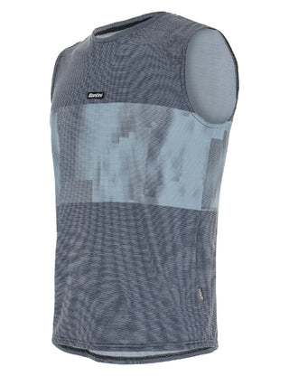 Santini Forza Indoor Train Sleeveless Tech Tee - Black/Grey