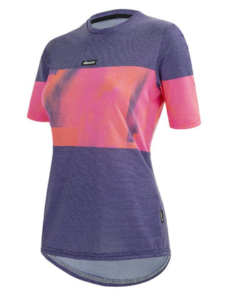 Santini Forza Indoor Training Tech Women's Short Sleeve T-Shirt - Orange Purple