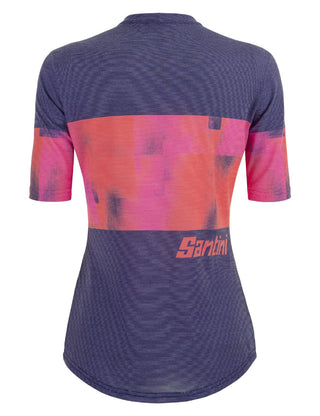 Santini Forza Indoor Training Tech Women's Short Sleeve T-Shirt - Orange Purple