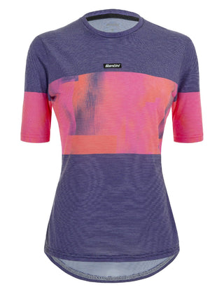 Santini Forza Indoor Training Tech Women's Short Sleeve T-Shirt - Orange Purple