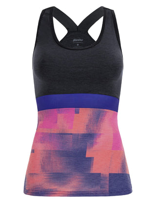 Santini Forza Women's Indoor Train Tank Top - Orange/Purple