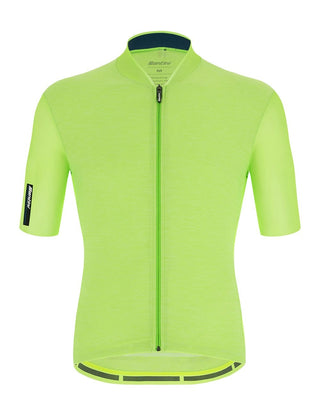 Santini Colore Puro Classic Short Sleeve Men's Jersey - Fluro Green