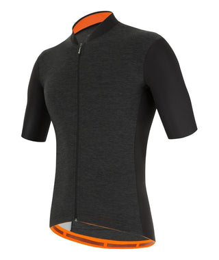 Santini Colore Puro Slim Short Sleeve Men's Jersey - Black
