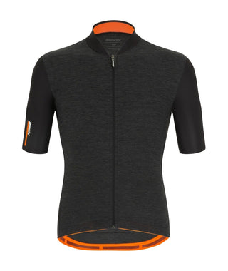 Santini Colore Puro Slim Short Sleeve Men's Jersey - Black