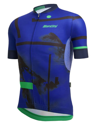Santini Delta Berg Men's Short Sleeve Jersey - Nautica Blue