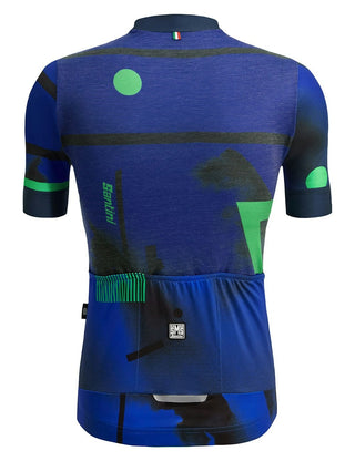 Santini Delta Berg Men's Short Sleeve Jersey - Nautica Blue