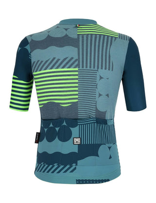 Santini Delta Optic Men's Short Sleeve Jersey - Fluro Green