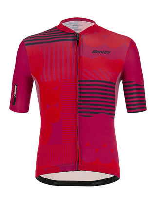 Santini Delta Optic Men's Short Sleeve Jersey - Red