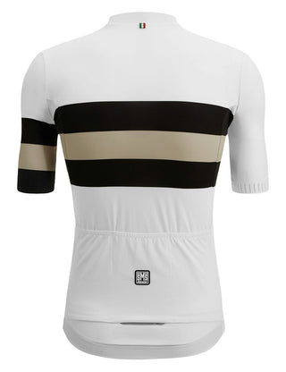 Santini Eco Sleek Bengal 3S Men's Short Sleeve Summer Jersey - White