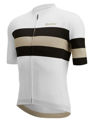 Santini Eco Sleek Bengal 3S Men's Short Sleeve Summer Jersey - White