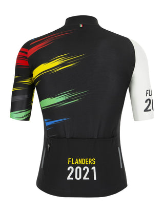 Santini UCI Flanders Collectors Men's Short Sleeve Jersey - Black/White