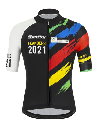 Santini UCI Flanders Collectors Men's Short Sleeve Jersey - Black/White