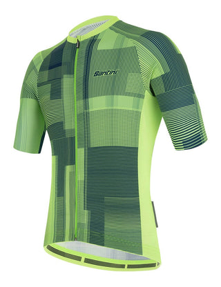 Santini Karma Kinetic Short Sleeve Men's Jersey - Fluro Green