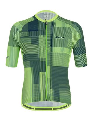 Santini Karma Kinetic Short Sleeve Men's Jersey - Fluro Green