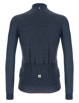 Santini Colore Puro Long Sleeve Men's Jersey - Nautica Blue