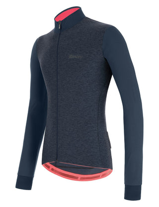 Santini Colore Puro Long Sleeve Men's Jersey - Nautica Blue