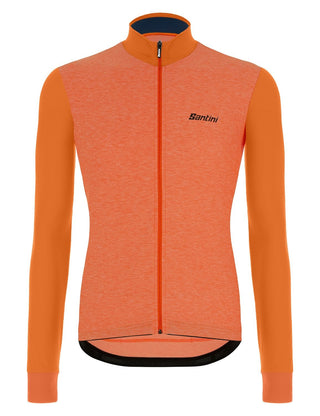 Santini Colore Puro Long Sleeve Men's Jersey - Fluro Orange