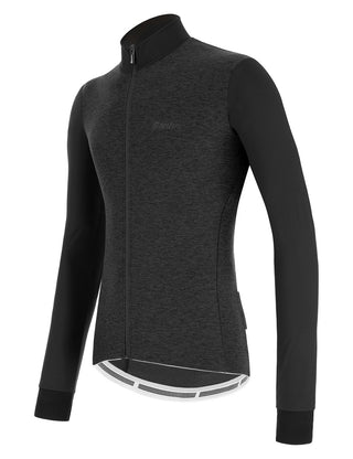 Santini Colore Puro Long Sleeve Men's Jersey - Black Nero