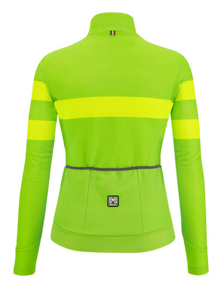 Santini Coral Bengal Women's Long Sleeve Jersey - Fluro Green
