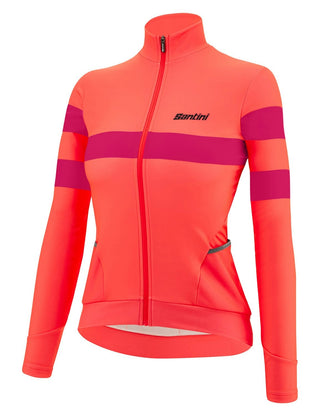 Santini Coral Bengal Women's Long Sleeve Jersey - Granatina Pink