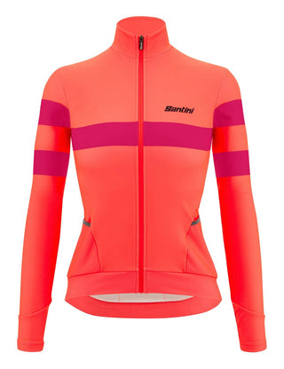 Santini Coral Bengal Women's Long Sleeve Jersey - Granatina Pink