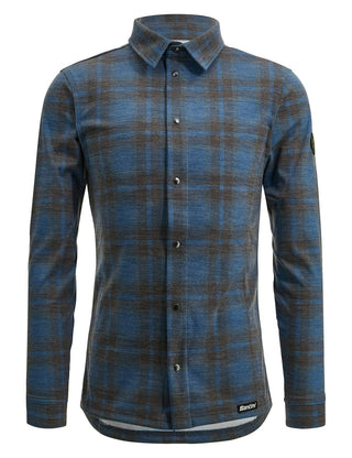 Santini Dylan Gravel Wool Blend Shirt - Blue