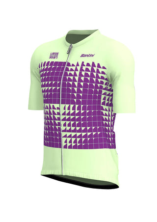 Santini Liege Bastogne Liege Short Sleeve Jersey - Lime