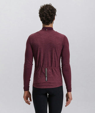Santini Pure 4W Men's Thermal Long Sleeve Jersey - Burgundy