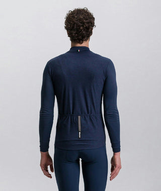 Santini Pure 4W Men's Thermal Long Sleeve Jersey - Nautica Blue