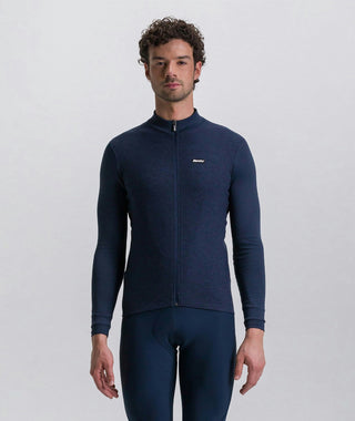 Santini Pure 4W Men's Thermal Long Sleeve Jersey - Nautica Blue