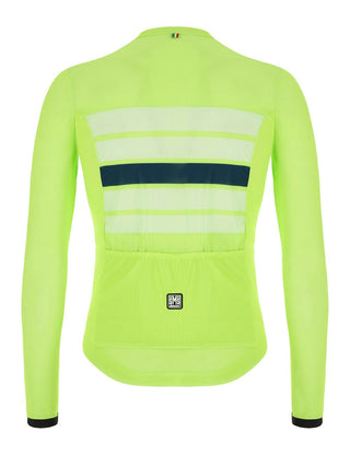 Santini Sleek Bengal Long Sleeve Men's Jersey - Fluro Green