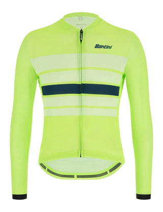 Santini Sleek Bengal Long Sleeve Men's Jersey - Fluro Green