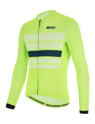 Santini Sleek Bengal Long Sleeve Men's Jersey - Fluro Green