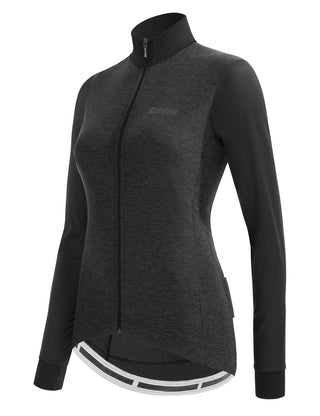 Santini Colore Puro Women's Long Sleeve Jersey - Black Nero
