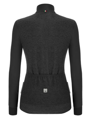 Santini Colore Puro Women's Long Sleeve Jersey - Black Nero