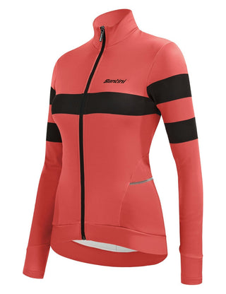 Santini Coral Bengal Long Sleeve Women's Jersey - Granatina Pink