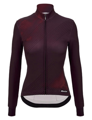 Santini Pure Dye 4W Women's Thermal Long Sleeve Jersey - Burgundy