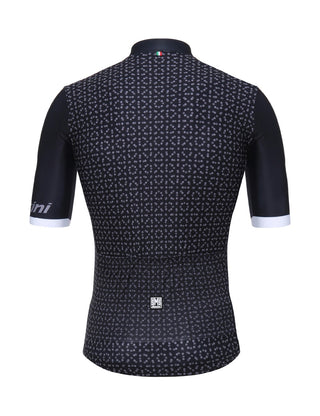 Santini Sleek99 FZ Men's Short Sleeve Jersey - Black