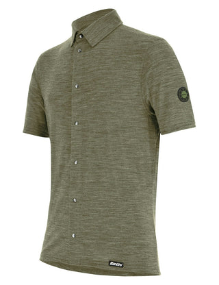 Santini Gravel Summer Technical Men's Short Sleeve Shirt - Military