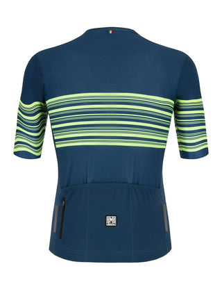 Santini Tono Profilo Short Sleeve Men's Jersey - Green Blue