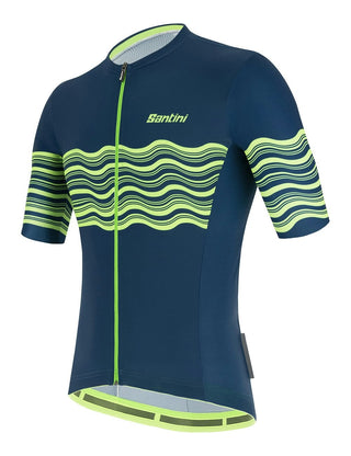 Santini Tono Profilo Short Sleeve Men's Jersey - Green Blue
