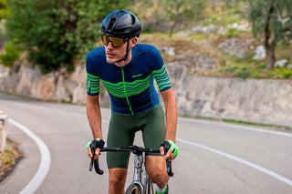 Santini Tono Profilo Short Sleeve Men's Jersey - Green Blue